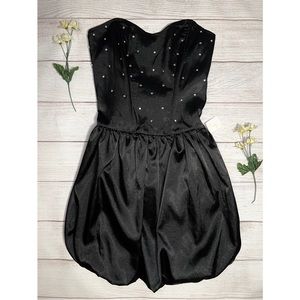 Better B. Embellished Strapless Ruched Party Dress